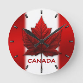 Canada Flagga Clock Canada Souvenir Wall Clocks Gi Rund Klocka