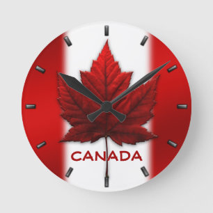 Canada Flagga Clock Canada Souvenir Wall Clocks Gi Rund Klocka