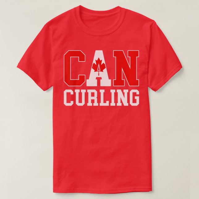 Canada Flagga Curler - Canadian CAN Curling T Shirt (Design framsida)