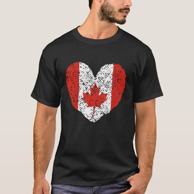 Canada Flagga Cute Canadian Maple Löv T Shirt (Framsida)