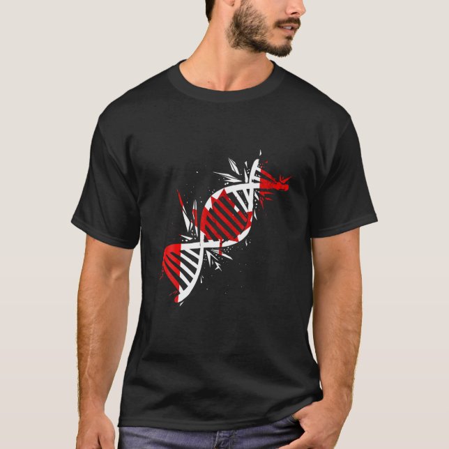 Canada Flagga DNA Molecule Canadian Roots Maple Lö T Shirt (Framsida)