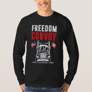 Canada Flagga Freedom Convoy 2022 Canadian Trucker T Shirt