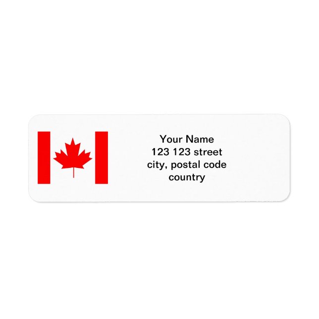 Canada flagga,göra egna flagga returadress etikett (Framsidan)