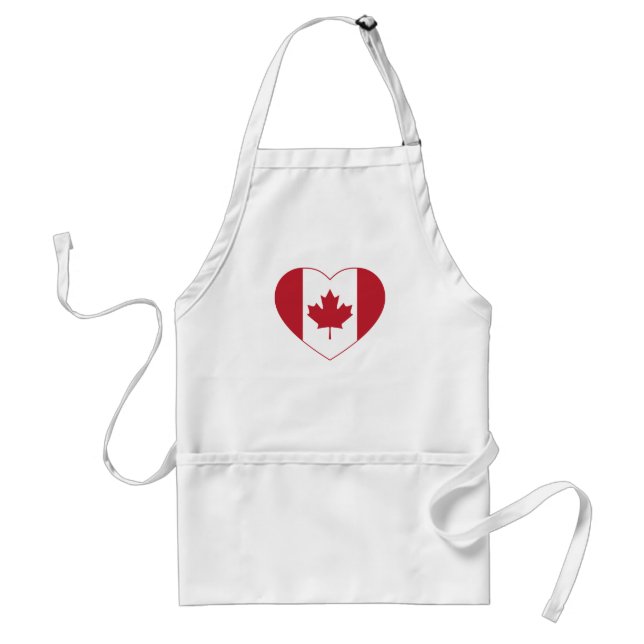 Canada Flagga Heart Apron Förkläde (Framsidan)