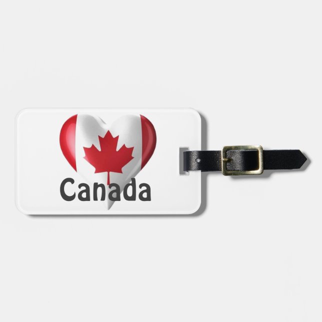 Canada Flagga Heart Bagagebricka (Horisontell Framsida)