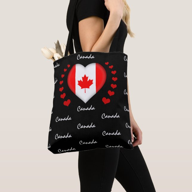 Canada Flagga & Heart, Canadian Flagga mode /sport Tygkasse (Närbild)