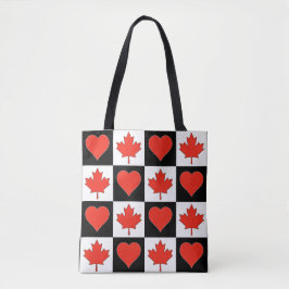 Canada Flagga Heart Mönster Patriotic Canadian Pri Tygkasse