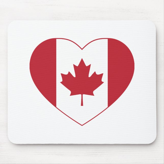Canada Flagga Heart Mouse Pad Musmatta (Framsidan)