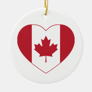 Canada Flagga Heart Ornament