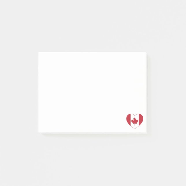 Canada Flagga Heart Post-it Notes Block (Framsida)