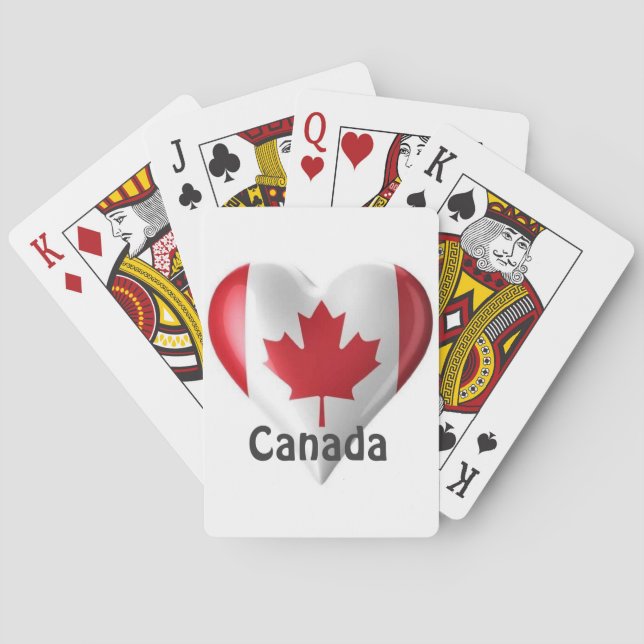 Canada Flagga Heart Spel Kort (Baksidan)