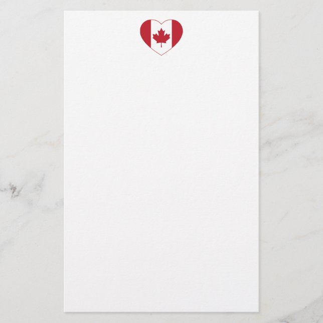 Canada Flagga Heart Stationery Brevpapper (Framsida)
