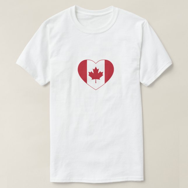 Canada Flagga Heart T-Shirt (Design framsida)