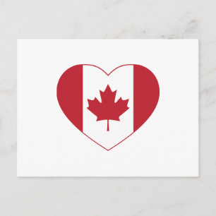 Canada Flagga Heart-vykort Vykort