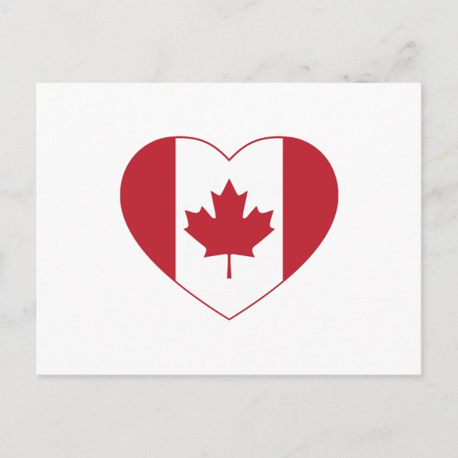 Canada Flagga Heart-vykort Vykort (Framsida)