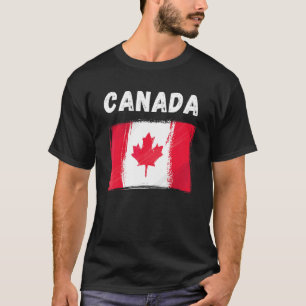 Canada Flagga Helgdag Vintage Grunge Canadian Flag T Shirt