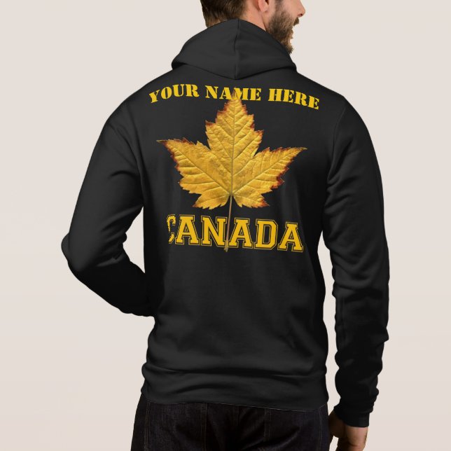 Canada Flagga Hoodie Shirt Personlig Hoodies Tee Shirt (Baksida)