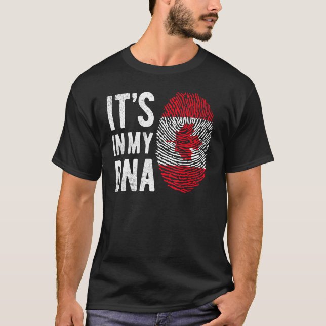 Canada Flagga its in My DNA Canadian Pride Manar W T Shirt (Framsida)