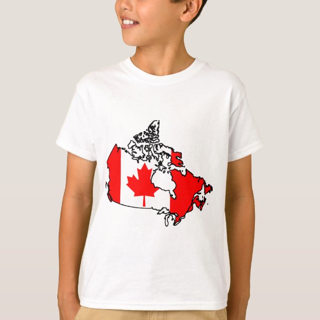 canada flagga karta t-shirt (Framsida)