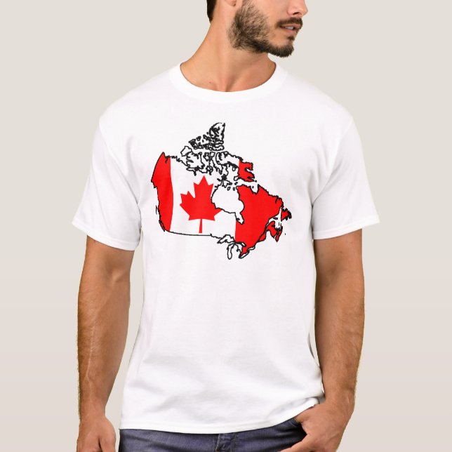 canada flagga karta tröja (Framsida)