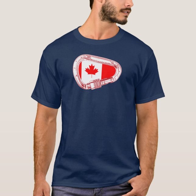 Canada Flagga Kliving Carabiner Shirt T (Framsida)