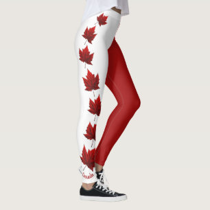 Canada Flagga Leggings Classic Kanada Souvenir Byx
