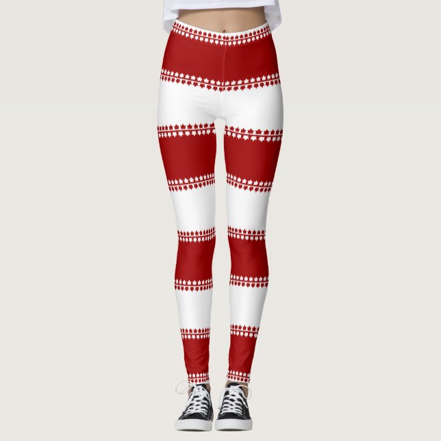 Canada Flagga Leggings Classic Kanada Souvenir Byx (Framsida)