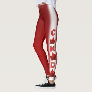 Canada Flagga Leggings Classic Kanada Souvenir Byx