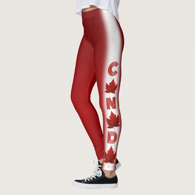 Canada Flagga Leggings Classic Kanada Souvenir Byx (Vänster)