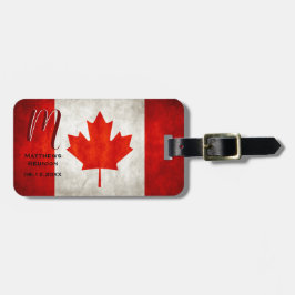 Canada Flagga Maple Löv Family Reunion Monogram Bagagebricka