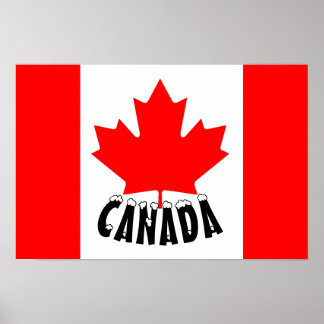 Canada Flagga Red White Maple Löv Kanada Poster