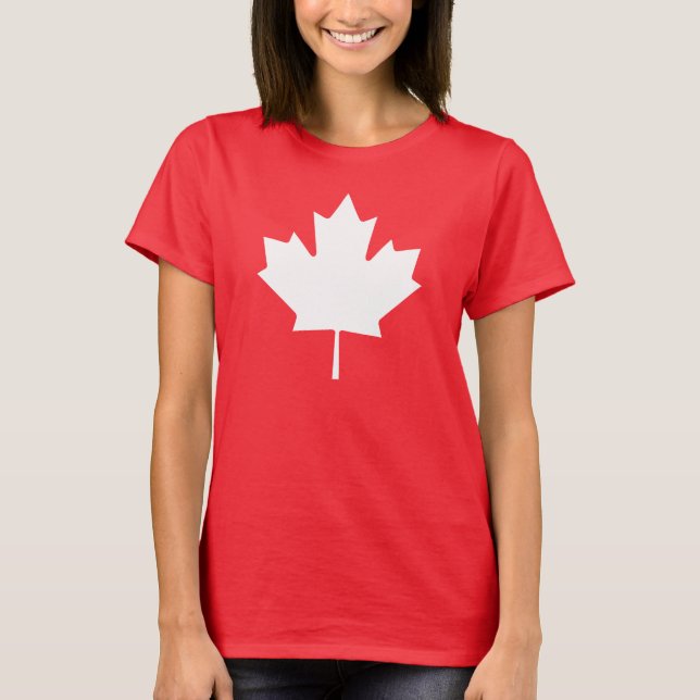 Canada Flagga Shirt Canadian Maple Löv T-Shirt Can (Framsida)