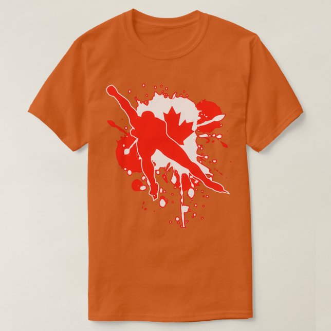 Canada Flagga Skater Ice Skating T Shirt (Design framsida)