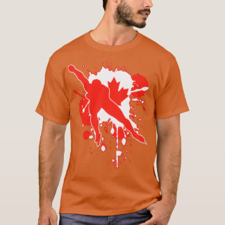 Canada Flagga Skater Ice Skating T Shirt