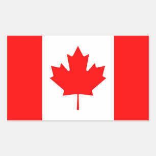 Canada Flagga Sticker Rektangulärt Klistermärke