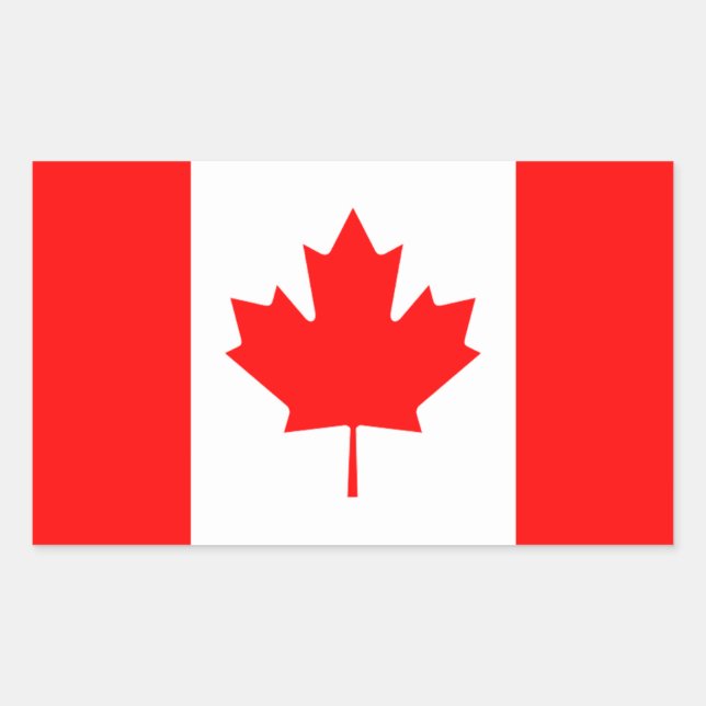 Canada Flagga Sticker Rektangulärt Klistermärke (Framsida)