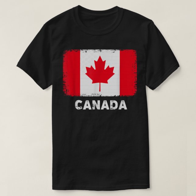 Canada Flagga Support Canadian People Manar Gift T Shirt (Design framsida)