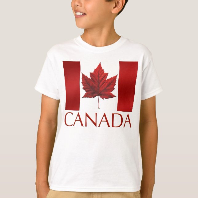 Canada Flagga T-shirt Barn Canada Souvenir Shirt (Framsida)