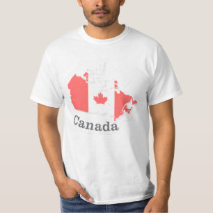 Canada Flagga T-Shirt - Flat Sticker Design