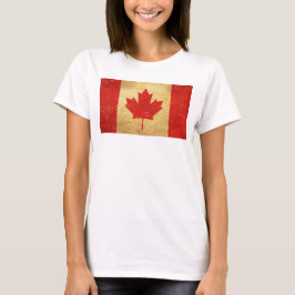 Canada Flagga Vintage Design Women's White T Shirt