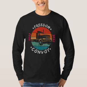 Canada Freedom Convoy Flagga US Canadian Truckers  T Shirt