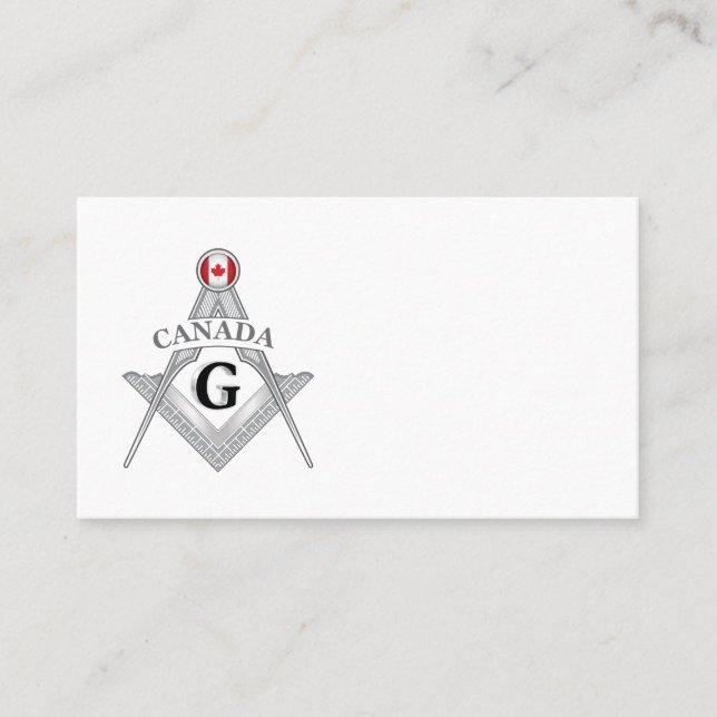 Canada freemasonry sign visitkort (Framsida)