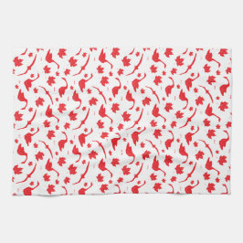 Canada Geese and Maple Löv - Canadian flagga red. Kökshandduk