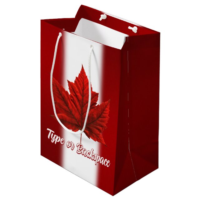 Canada Gift Bags Personalize Maple Leaf Gift Bag (Framsidan Vinklad)