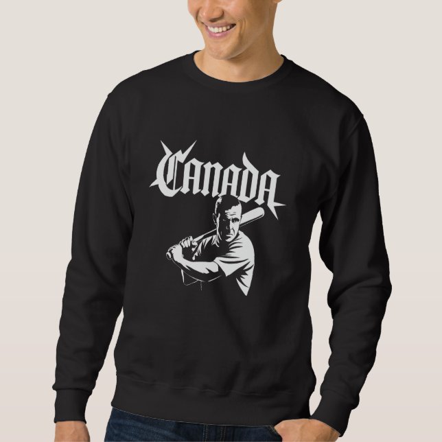 Canada Gift Flagga Varsity Canadian Toronto Retro  Lång Ärmad Tröja (Framsida)