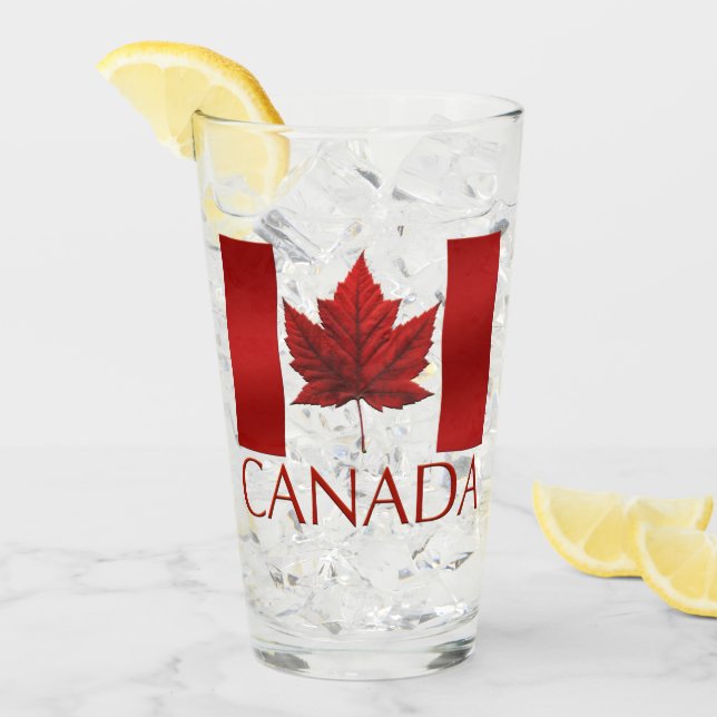Canada Glass Canada Flagga Souvenir Glasses Anpass Glaskopp (Framsida Ice)
