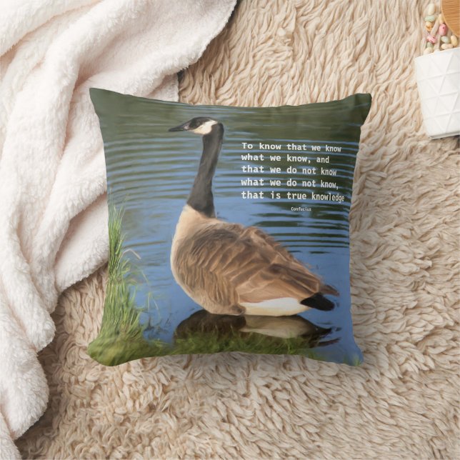 Canada Goose Confucius Knowledge Quote  Kudde (Filt)