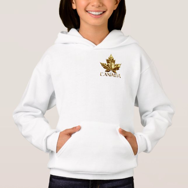 Canada Guld Medal Girl's Canada Hooded Jacka T-shirt (Framsida)