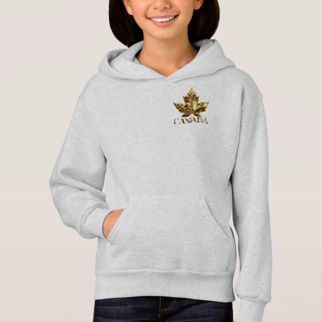 Canada Guld Medal Girl's Canada Hooded Jacka Tee (Framsida)
