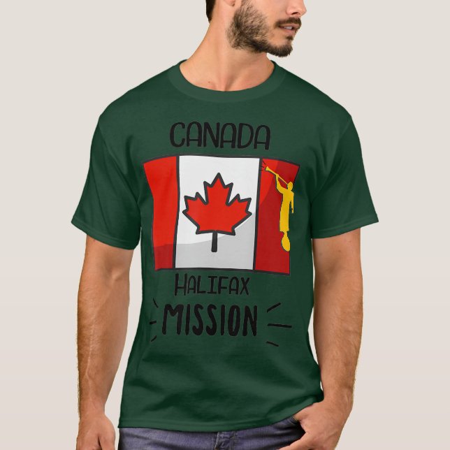 Canada Halifax Mormon LDS Uppdrag missionär T Shirt (Framsida)